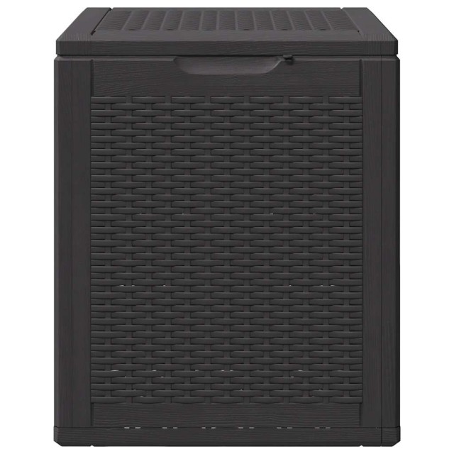 Boîte de rangement de jardin 90 L Noir PP Rotin