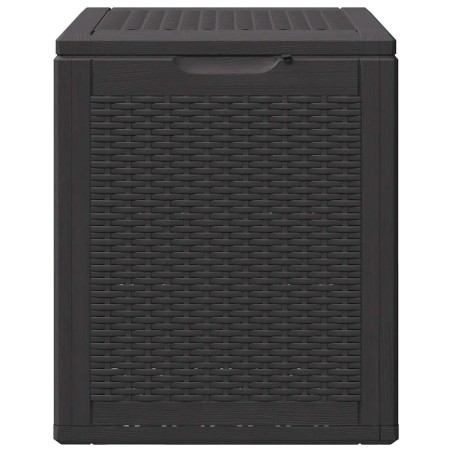 Boîte de rangement de jardin 90 L Noir PP Rotin