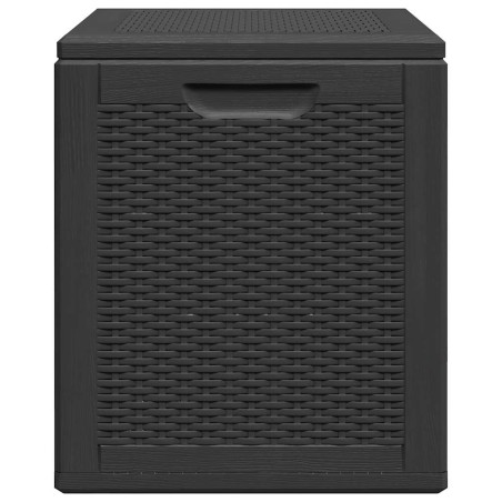 Boîte de rangement de jardin 90 L Noir PP Rotin
