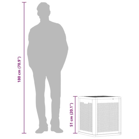 Boîte de rangement de jardin 90 L Noir PP Rotin