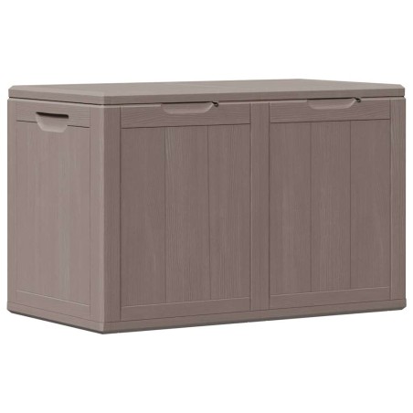 Boîte de rangement de jardin 180 L Marron PP aspect bois
