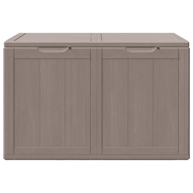 Boîte de rangement de jardin 180 L Marron PP aspect bois