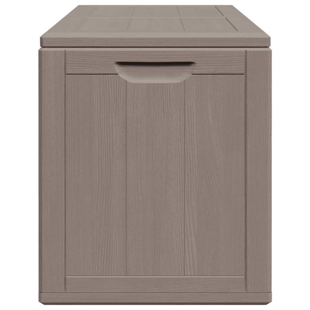 Boîte de rangement de jardin 180 L Marron PP aspect bois