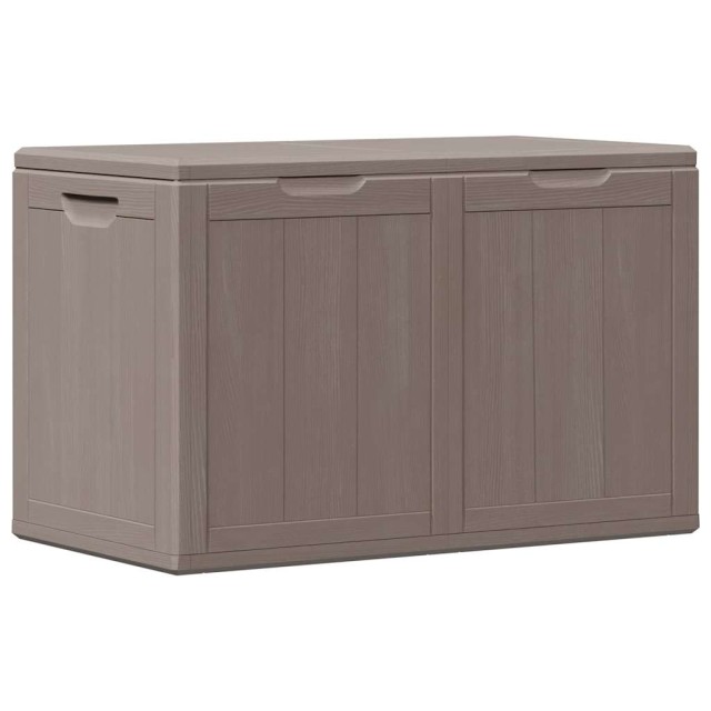 Boîte de rangement de jardin 180 L Marron PP aspect bois