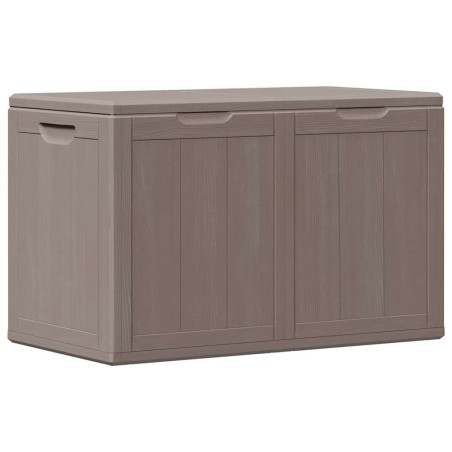 Boîte de rangement de jardin 180 L Marron PP aspect bois