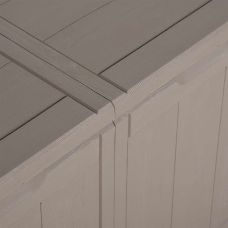 Boîte de rangement de jardin 180 L Marron PP aspect bois