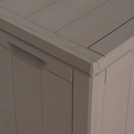 Boîte de rangement de jardin 180 L Marron PP aspect bois