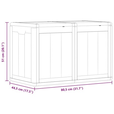 Boîte de rangement de jardin 180 L Marron PP aspect bois