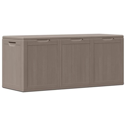 Boîte de rangement de jardin 270 L Marron PP aspect bois 2