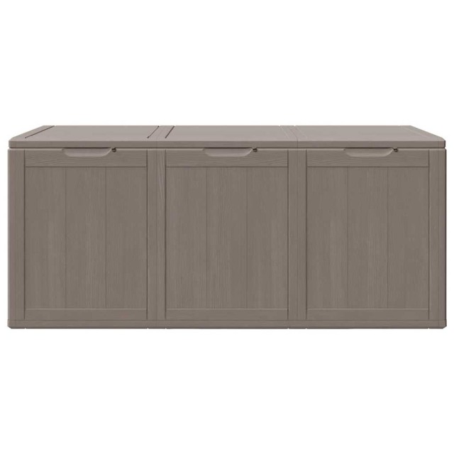 Boîte de rangement de jardin 270 L Marron PP aspect bois