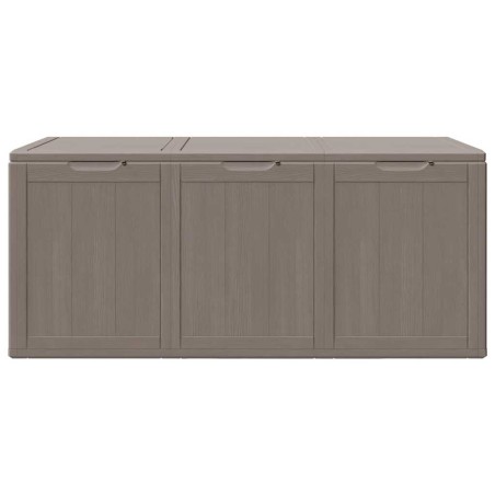Boîte de rangement de jardin 270 L Marron PP aspect bois