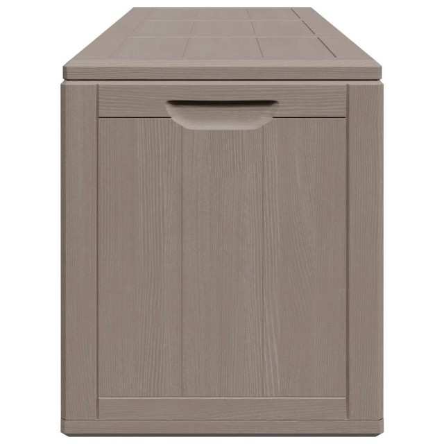 Boîte de rangement de jardin 270 L Marron PP aspect bois