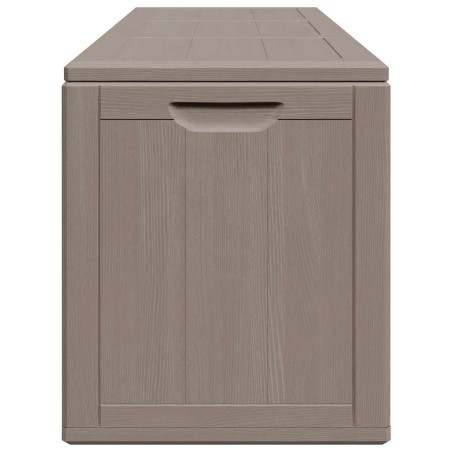 Boîte de rangement de jardin 270 L Marron PP aspect bois