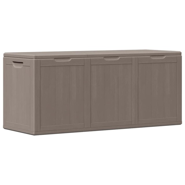Boîte de rangement de jardin 270 L Marron PP aspect bois