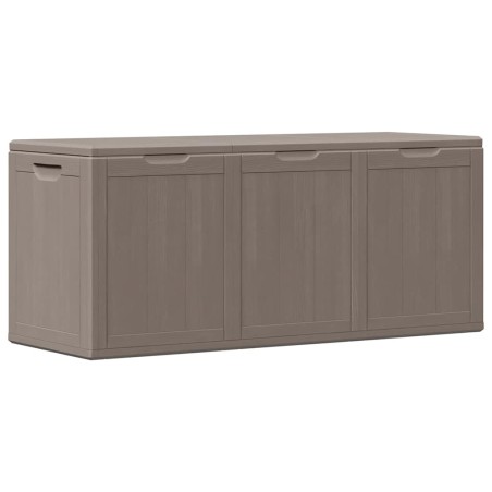 Boîte de rangement de jardin 270 L Marron PP aspect bois