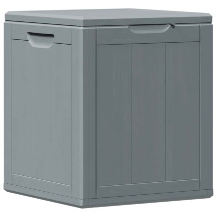 Boîte de rangement de jardin 90 L Gris PP aspect bois 2