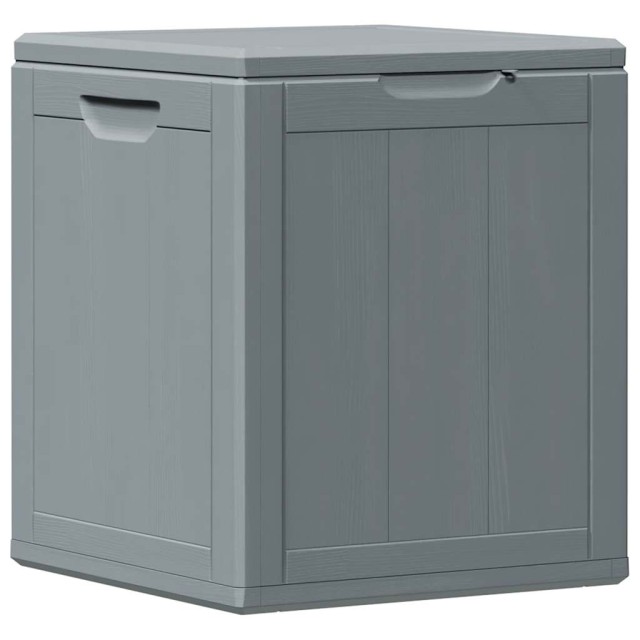 Boîte de rangement de jardin 90 L Gris PP aspect bois