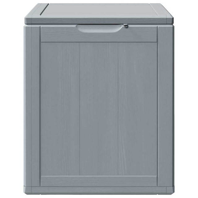 Boîte de rangement de jardin 90 L Gris PP aspect bois