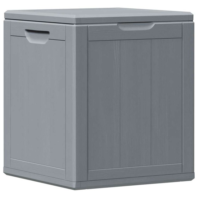 Boîte de rangement de jardin 90 L Gris PP aspect bois
