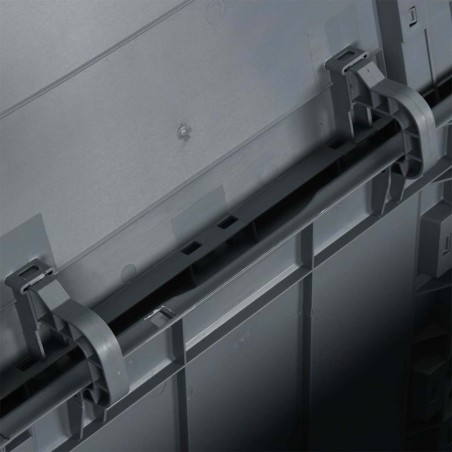 Boîte de rangement de jardin 90 L Gris PP aspect bois