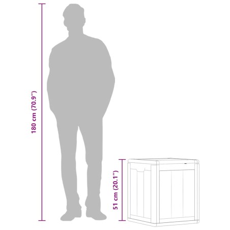 Boîte de rangement de jardin 90 L Gris PP aspect bois