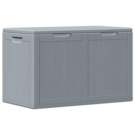 Boîte de rangement de jardin 180 L Gris PP aspect bois 2