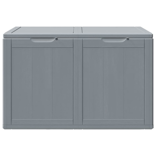 Boîte de rangement de jardin 180 L Gris PP aspect bois