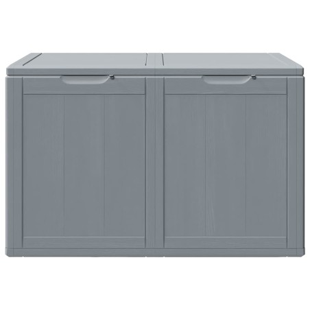 Boîte de rangement de jardin 180 L Gris PP aspect bois