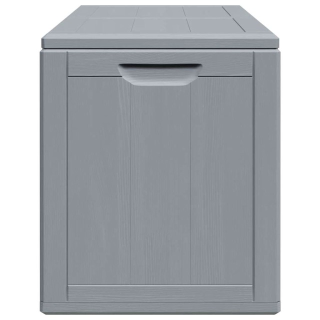 Boîte de rangement de jardin 180 L Gris PP aspect bois