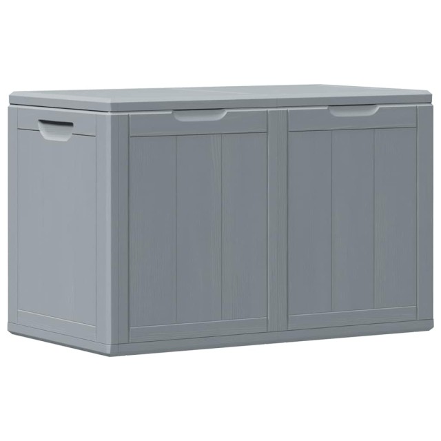 Boîte de rangement de jardin 180 L Gris PP aspect bois