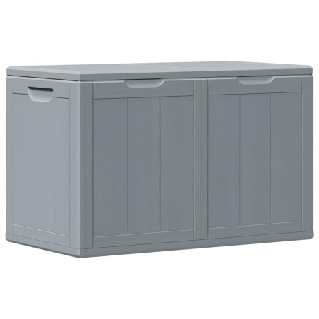 Boîte de rangement de jardin 180 L Gris PP aspect bois