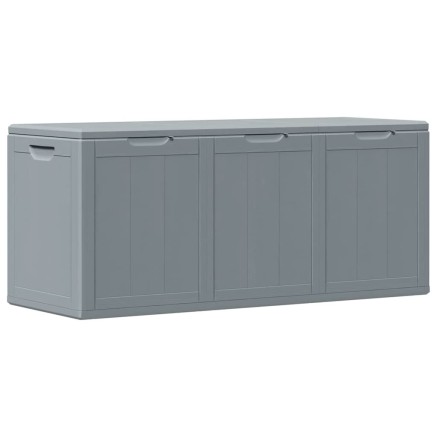 Boîte de rangement de jardin 270 L Gris PP aspect bois 2