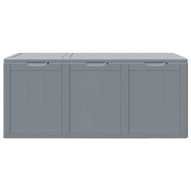 Boîte de rangement de jardin 270 L Gris PP aspect bois