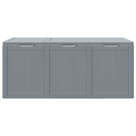Boîte de rangement de jardin 270 L Gris PP aspect bois