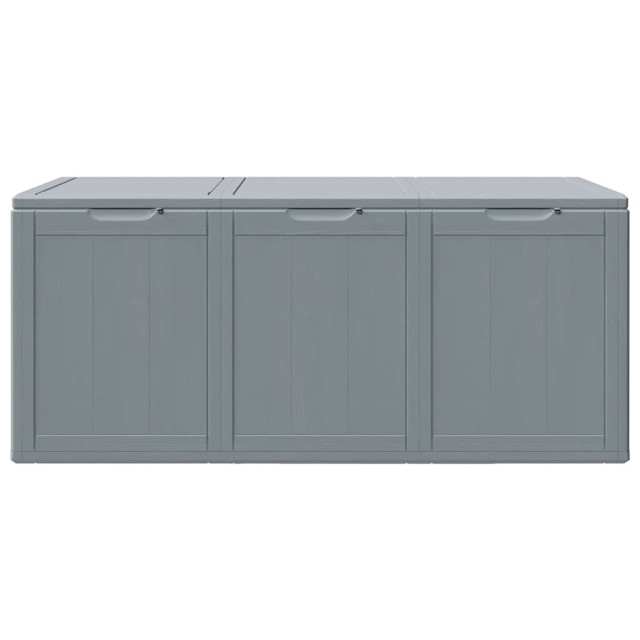 Boîte de rangement de jardin 270 L Gris PP aspect bois