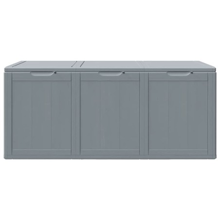 Boîte de rangement de jardin 270 L Gris PP aspect bois