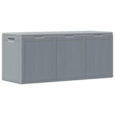Boîte de rangement de jardin 270 L Gris PP aspect bois
