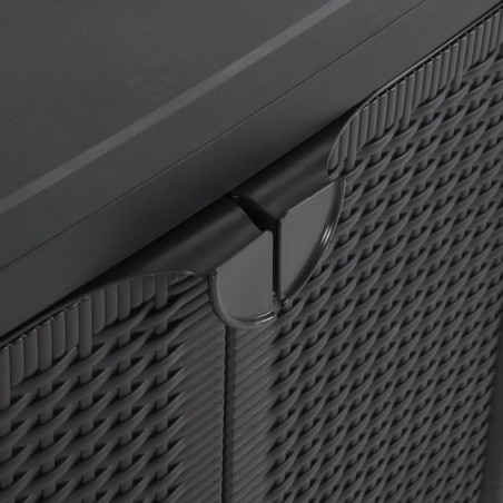 Armoire de rangement de jardin Noir 65x45x88 cm PP Rotin