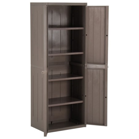 Armoire de rangement jardin Marron 65x45x172 cm PP Aspect bois