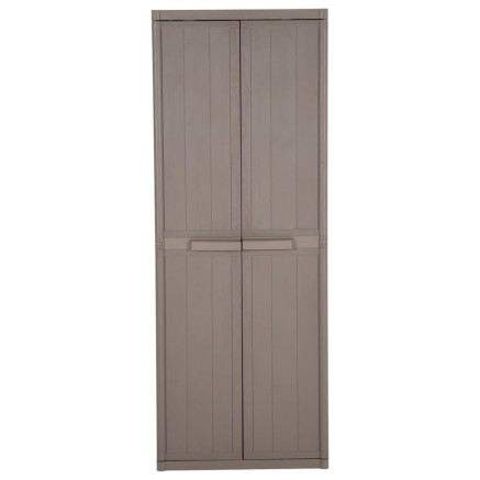 Armoire de rangement jardin Marron 65x45x172 cm PP Aspect bois 2
