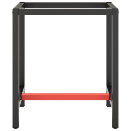 Cadre de banc de travail Noir et rouge mat 70x50x79 cm Métal