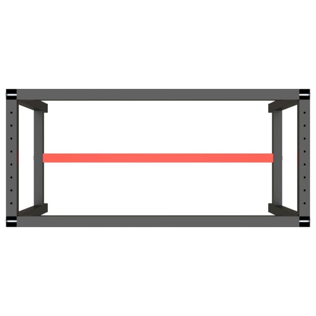 Cadre de banc de travail Noir et rouge mat 110x50x79 cm Métal