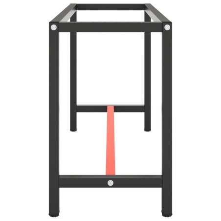 Cadre de banc de travail Noir et rouge mat 140x50x79 cm Métal