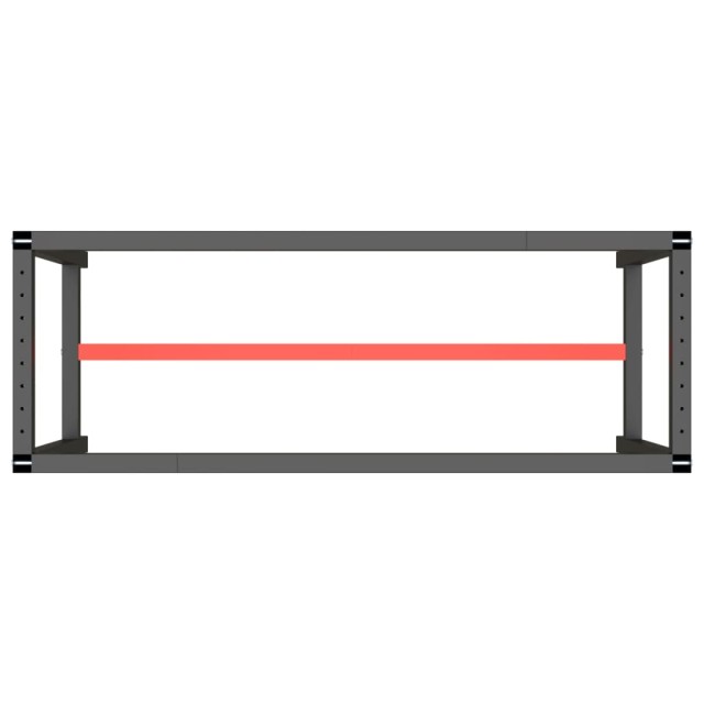 Cadre de banc de travail Noir et rouge mat 140x50x79 cm Métal