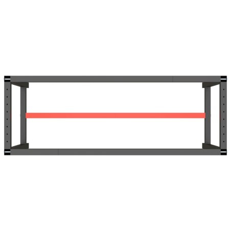 Cadre de banc de travail Noir et rouge mat 140x50x79 cm Métal