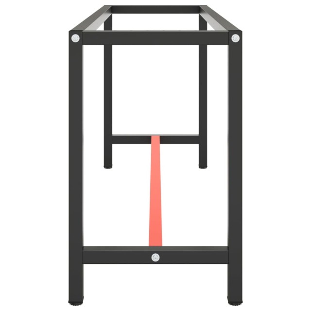 Cadre de banc de travail Noir et rouge mat 170x50x79 cm Métal