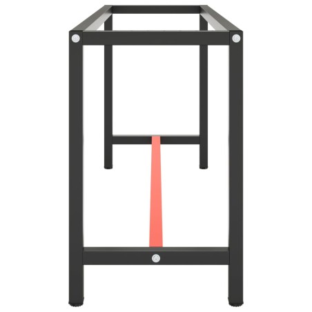 Cadre de banc de travail Noir et rouge mat 170x50x79 cm Métal