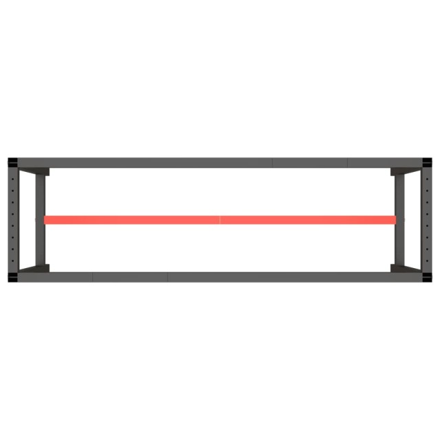 Cadre de banc de travail Noir et rouge mat 170x50x79 cm Métal