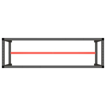 Cadre de banc de travail Noir et rouge mat 170x50x79 cm Métal