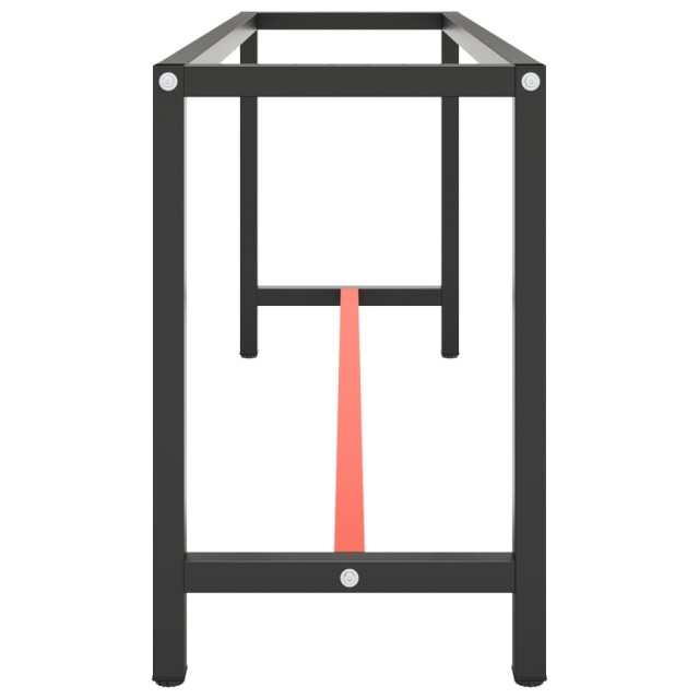 Cadre de banc de travail Noir et rouge mat 190x50x79 cm Métal